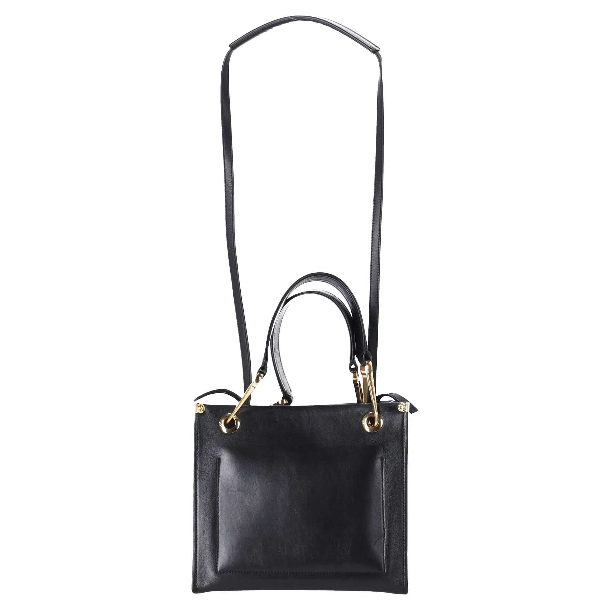 Marni Grip Shoulder Bag in Navy Blue Leather