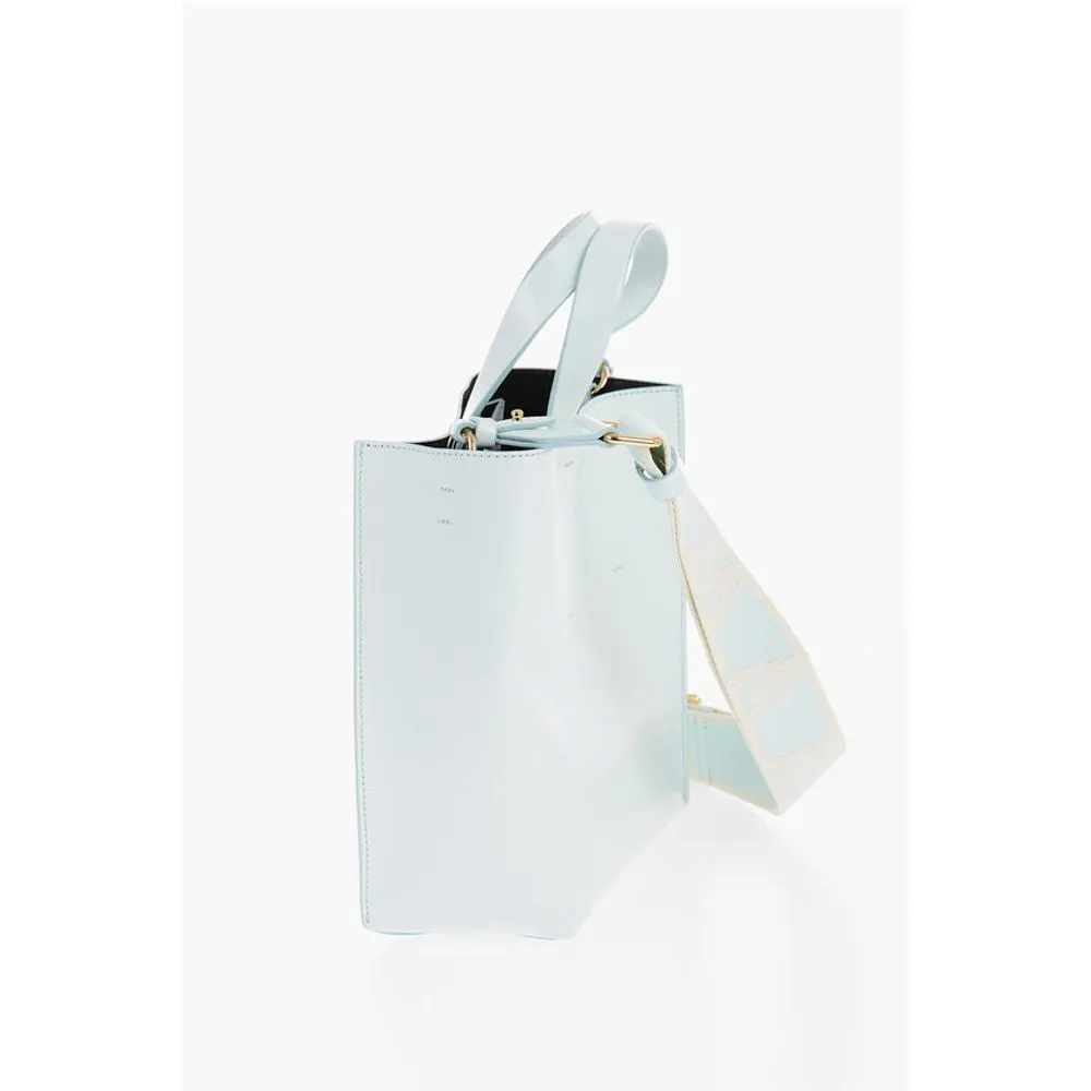 Marni Leather MUSEO Mini Tote Bag with Removable Shoulder Strap