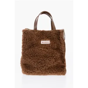 Marni Shearling Detailing MUSEO Mini Tote Bag