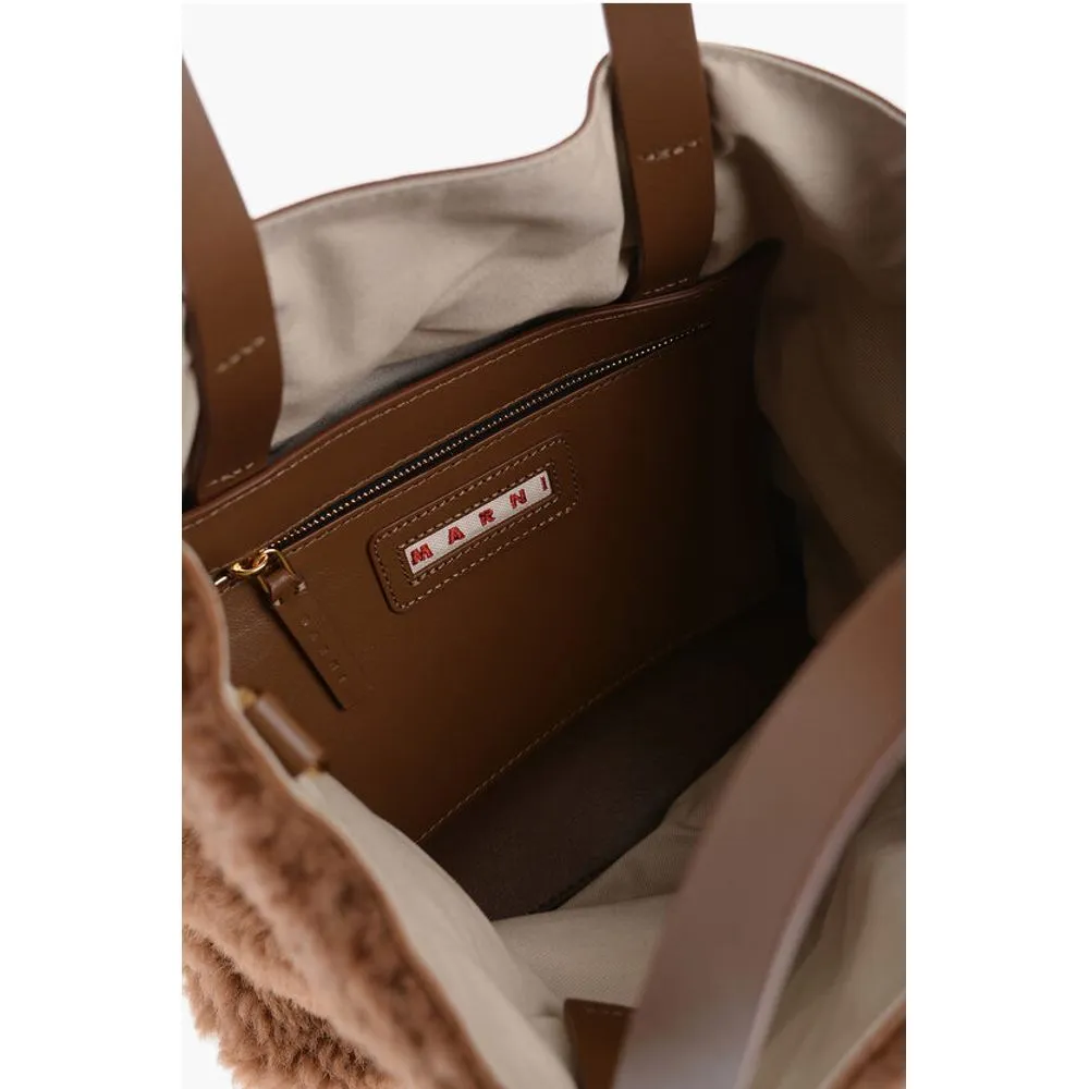 Marni Shearling Detailing MUSEO Mini Tote Bag