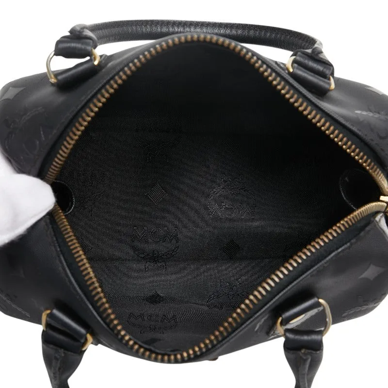 MCM Visetos 2WAY Handbag Shoulder Bag Black PVC Leather