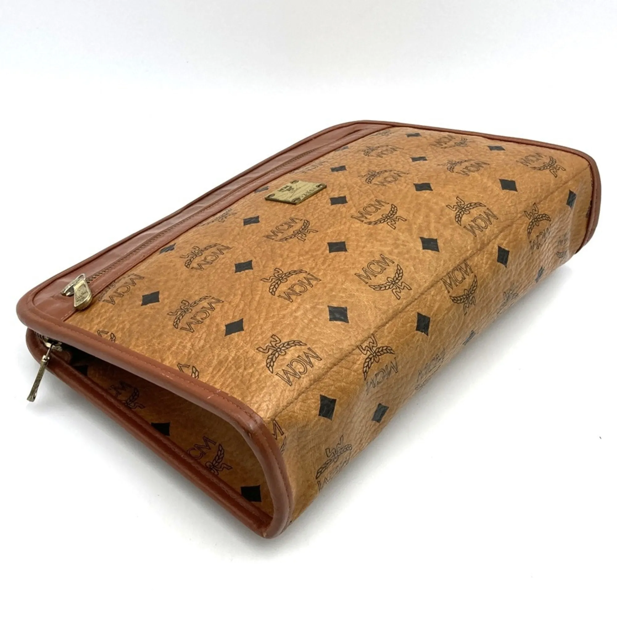 Mcm Visetos Leather Clutch Bag (Pre-Owned)