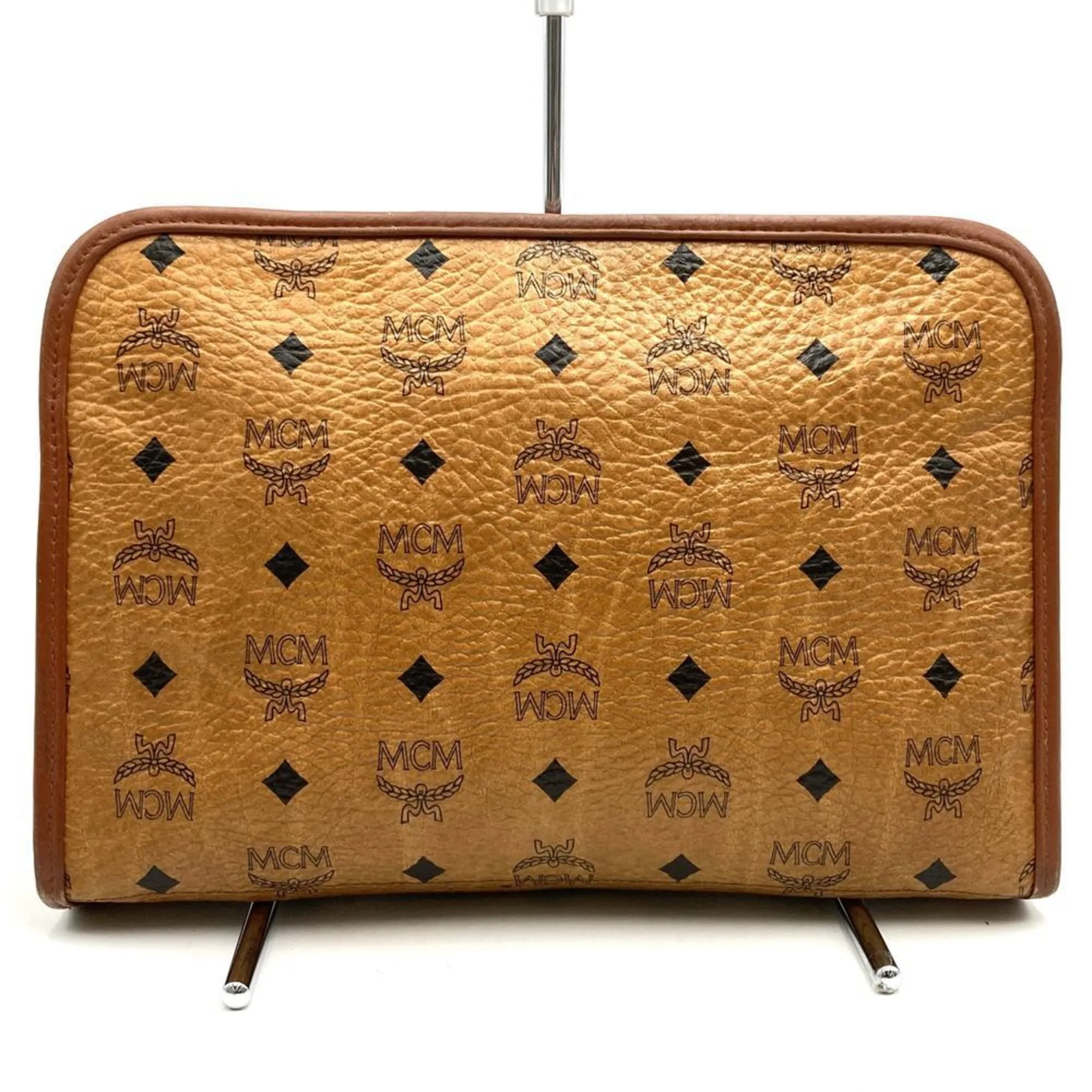 Mcm Visetos Leather Clutch Bag (Pre-Owned)