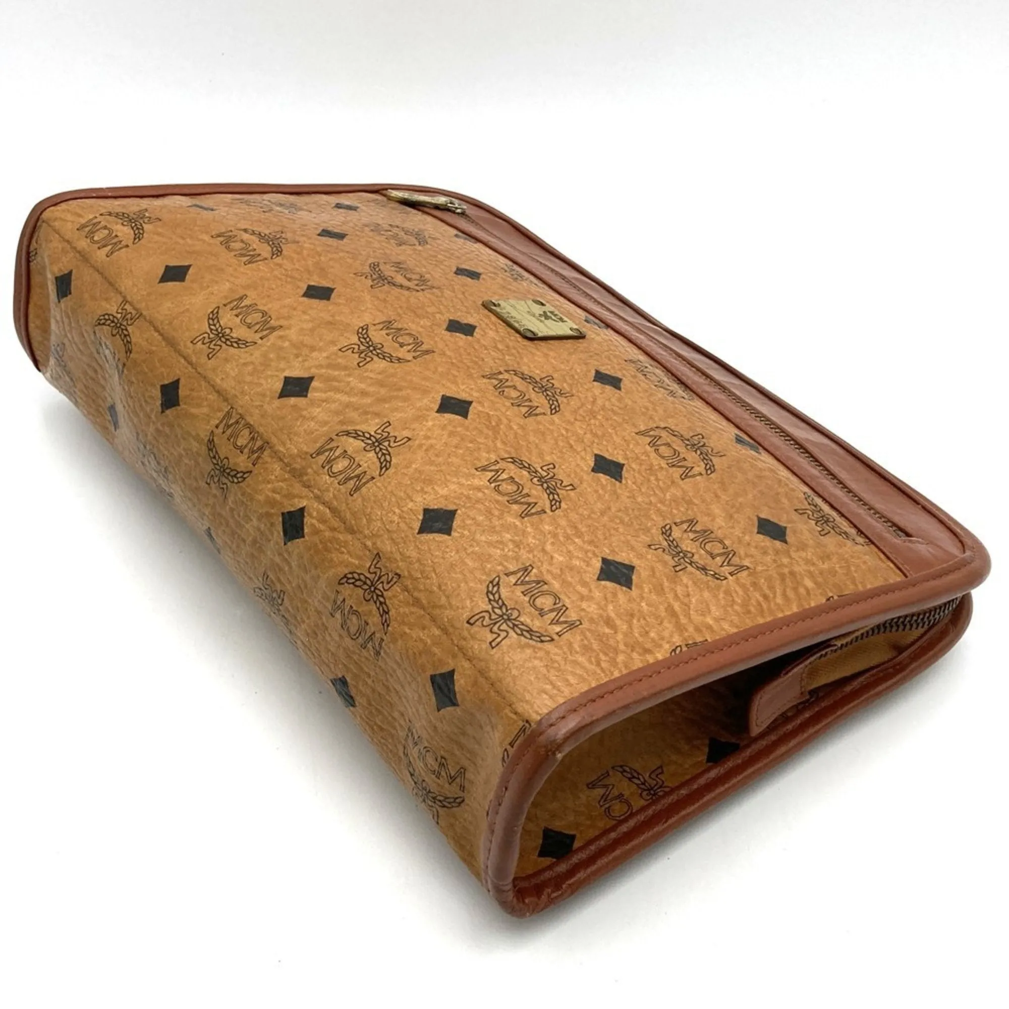 Mcm Visetos Leather Clutch Bag (Pre-Owned)