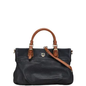 MCM Visetos Logo Leather 2WAY Shoulder Handbag