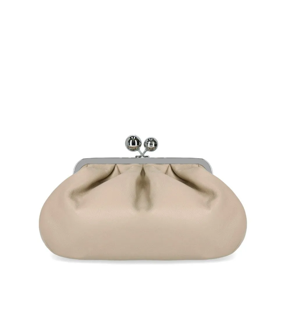 Medium Sand Clutch Bag With Double Chain