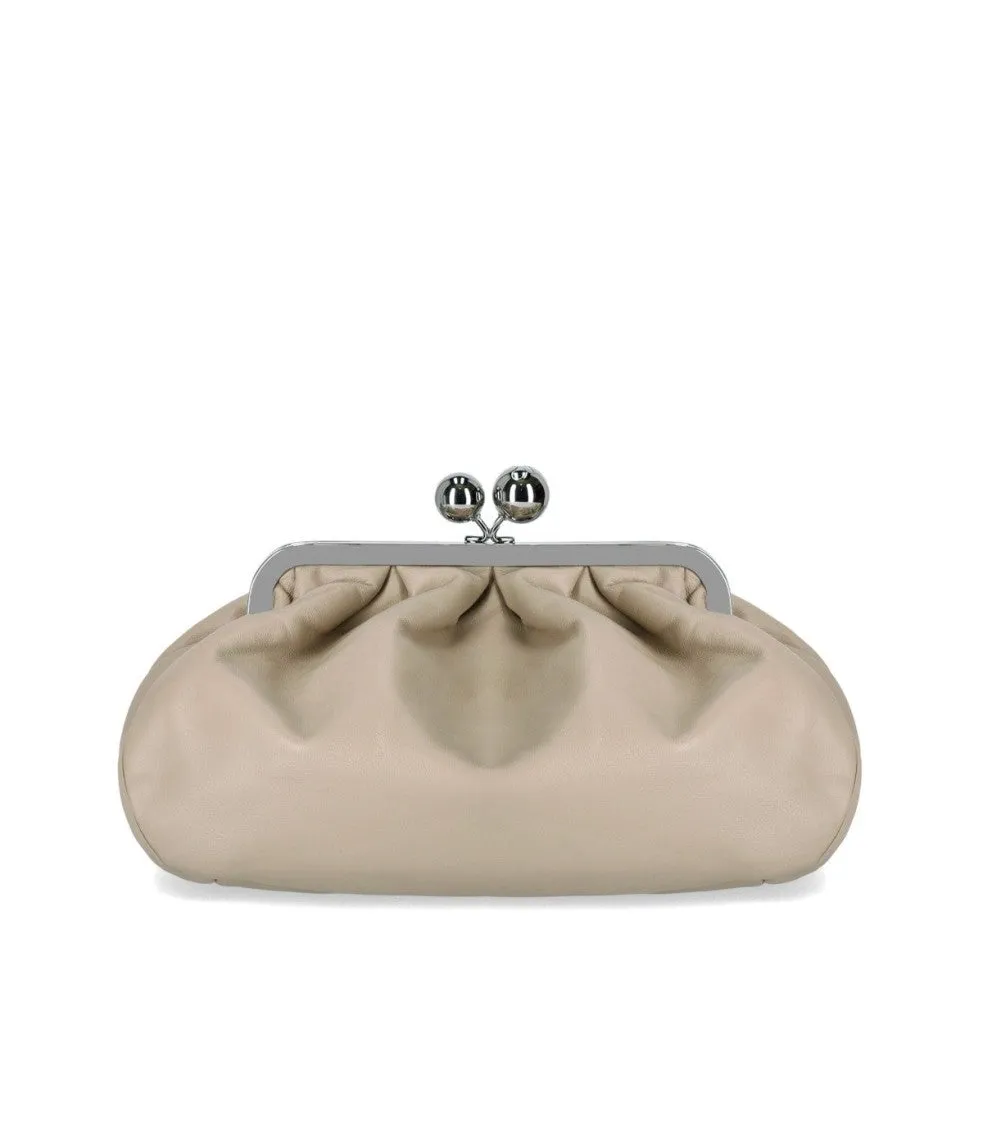 Medium Sand Clutch Bag With Double Chain