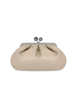 Medium Sand Clutch Bag With Double Chain