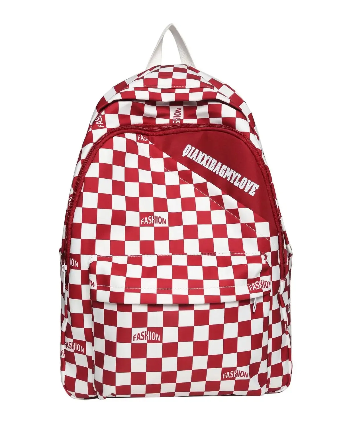 Men Colorblock Plaid Nylon Backpack 1228