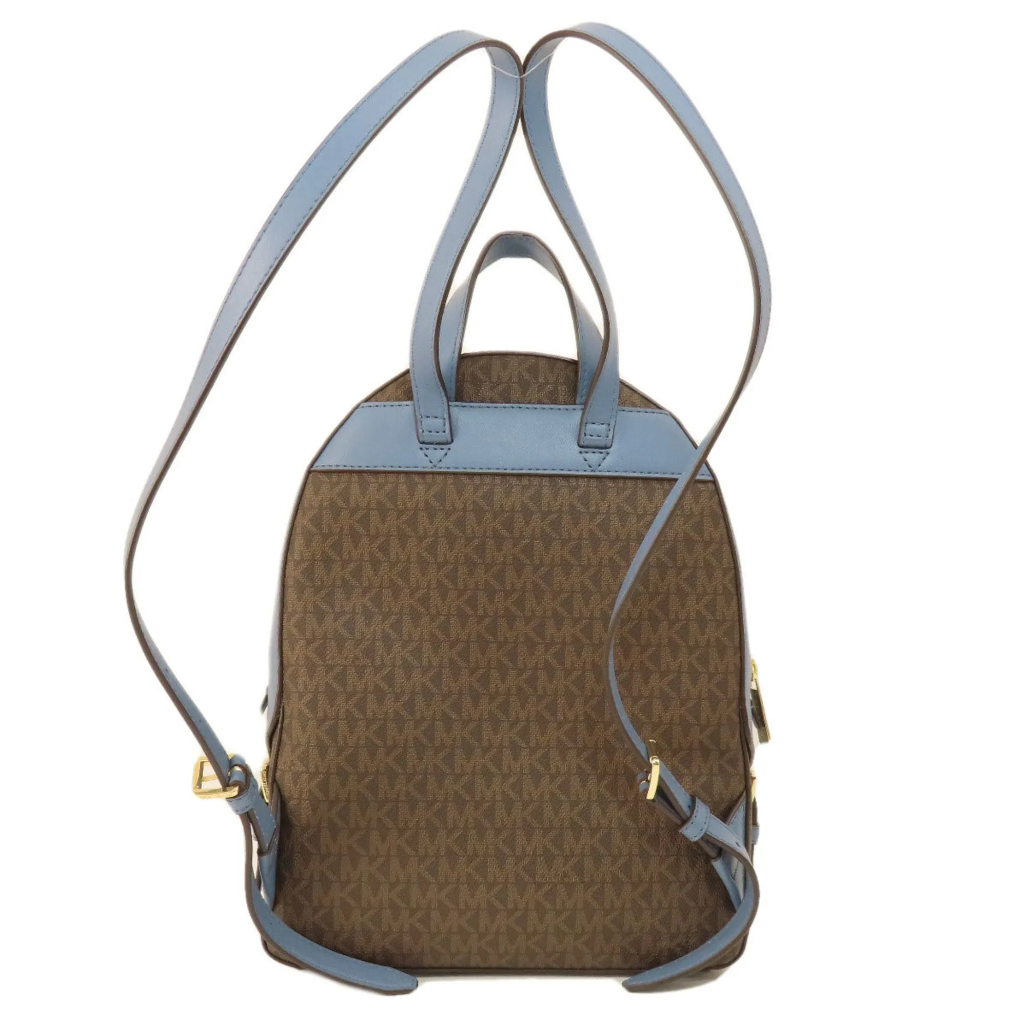 Michael Kors blue  Leather Coated Canvas Backpack (Pre-Owned)