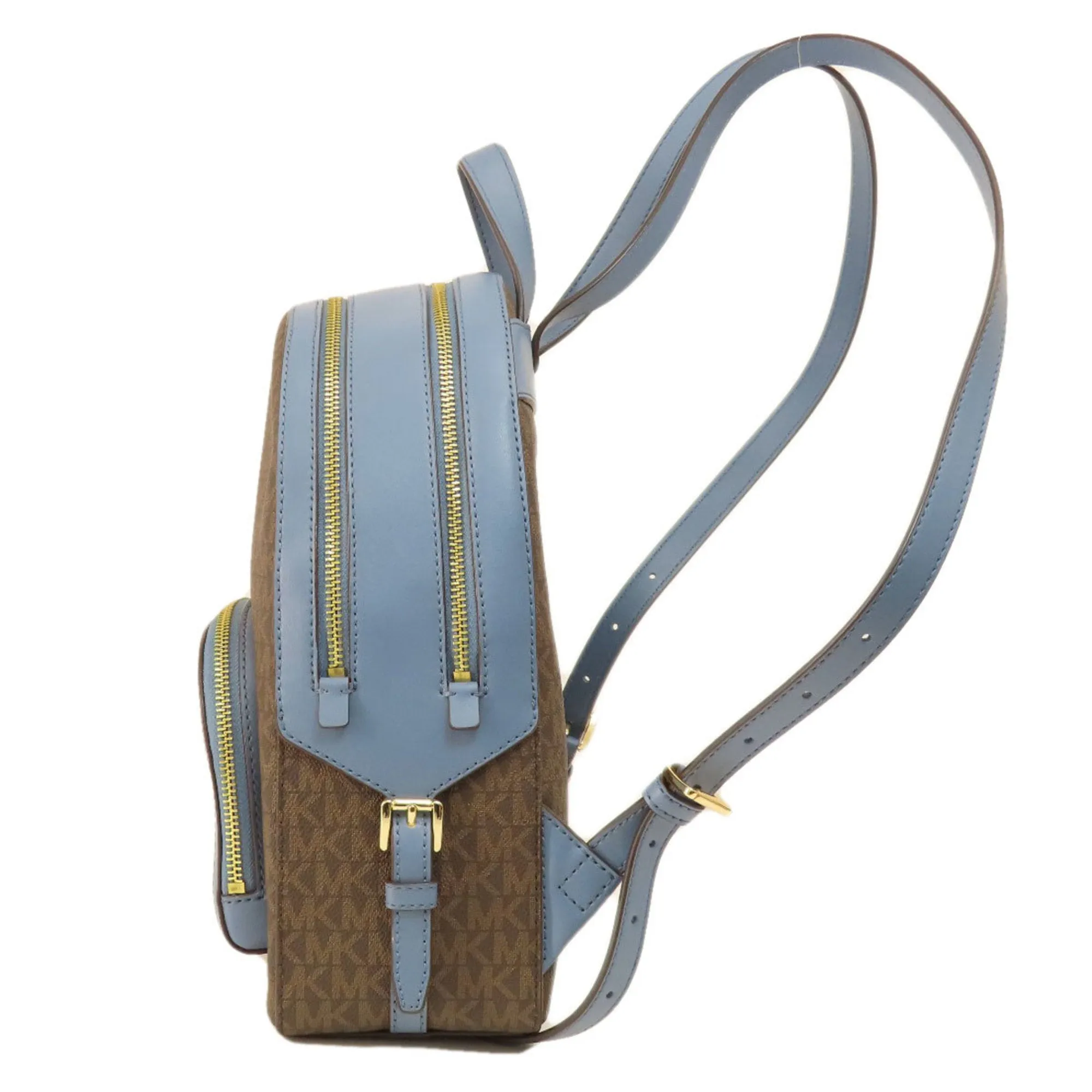 Michael Kors blue  Leather Coated Canvas Backpack (Pre-Owned)