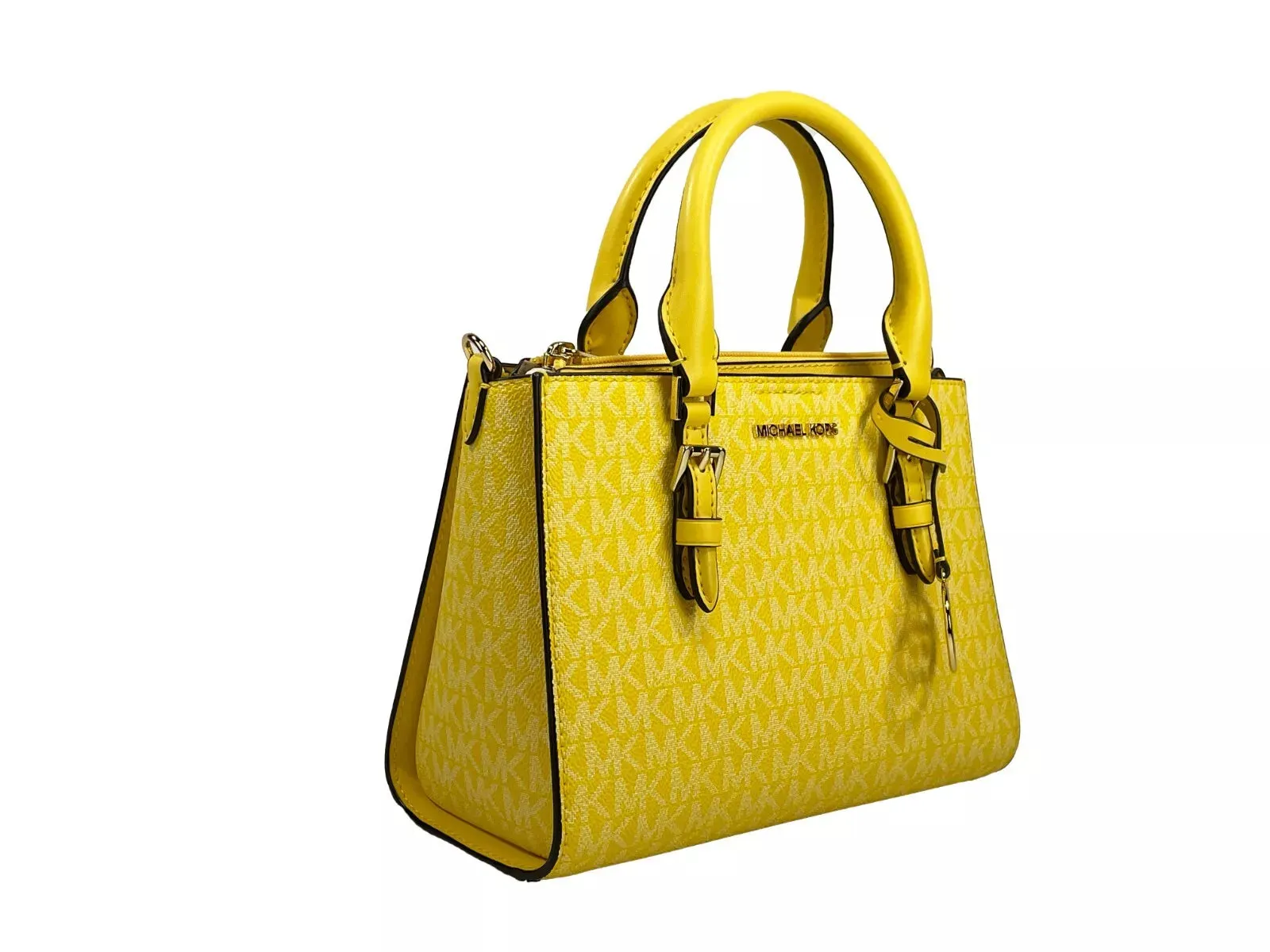 Michael Kors Charlotte 3 in 1 Satchel Bag Crossbody Golden Women's yellow