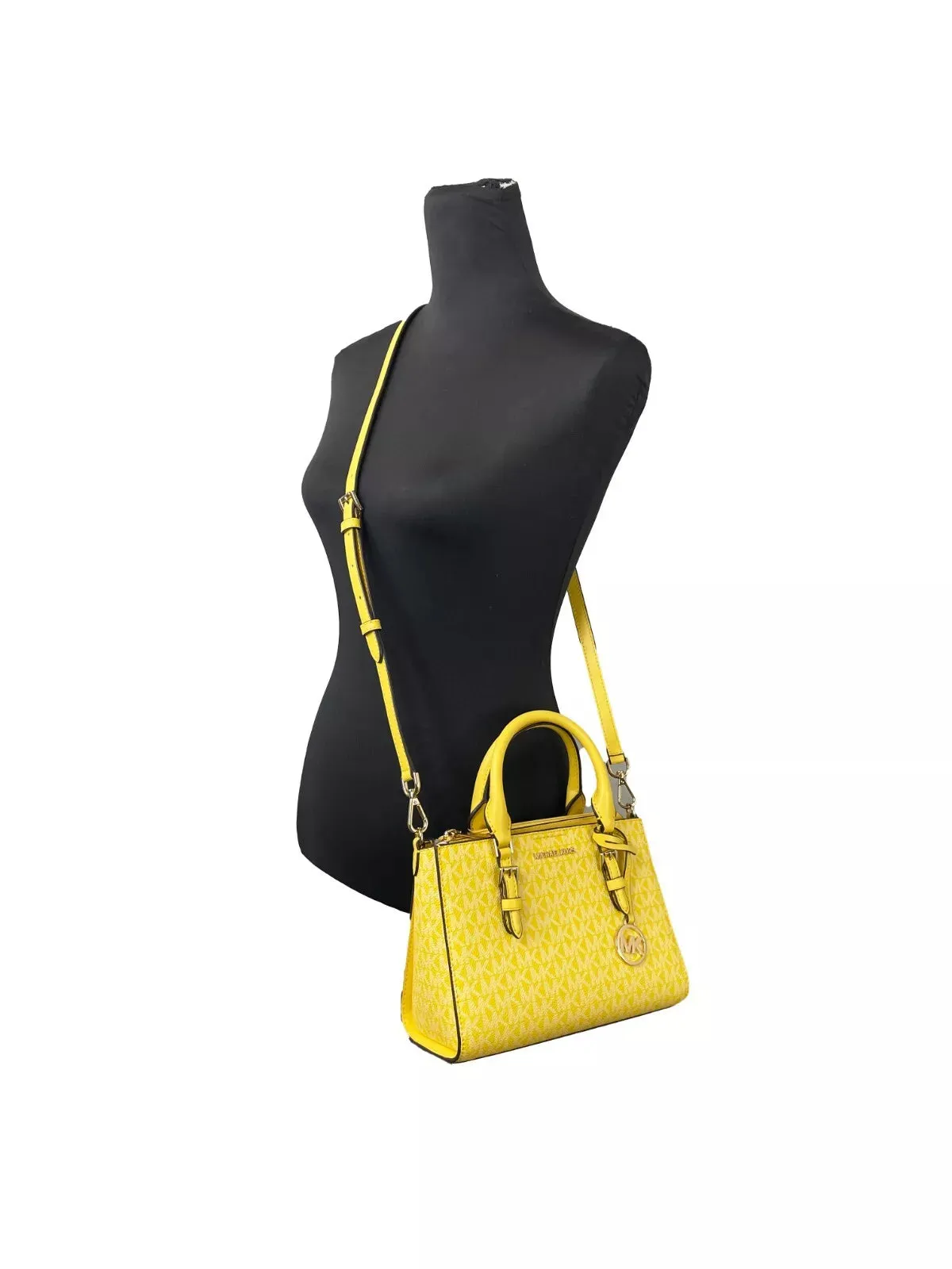 Michael Kors Charlotte 3 in 1 Satchel Bag Crossbody Golden Women's yellow