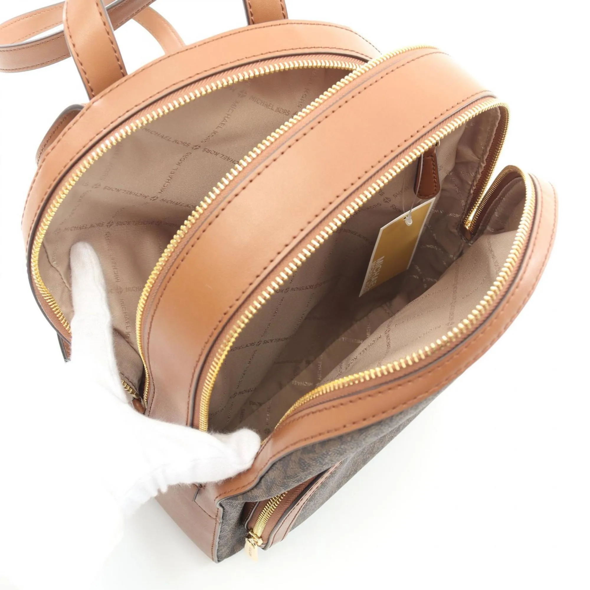 Michael Kors Coated Canvas Leather Backpack