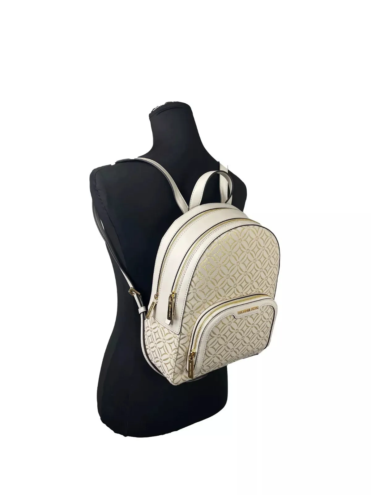 Michael Kors Jaycee Medium Zip Pocket Backpack Bag Women's gold
