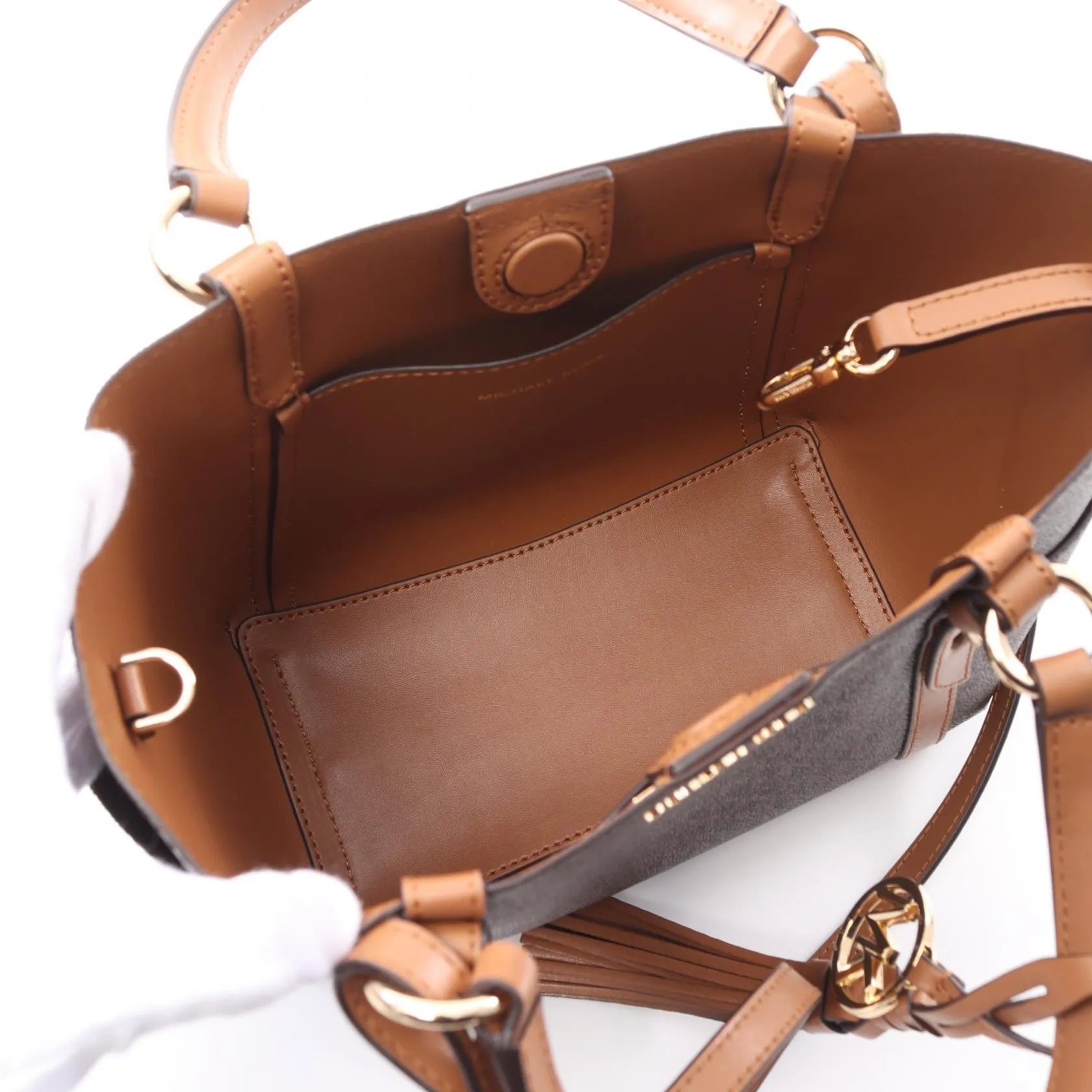 Michael Kors PVC Coated Canvas Leather Handbag