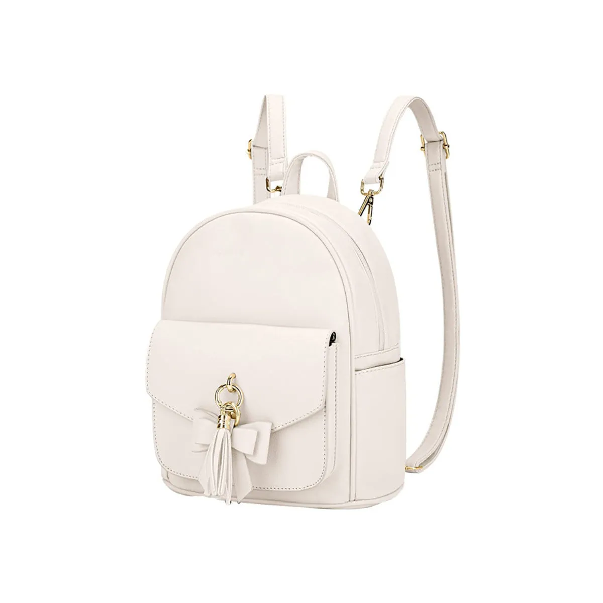 Mini Leather Backpack for Women With Charm Tassel