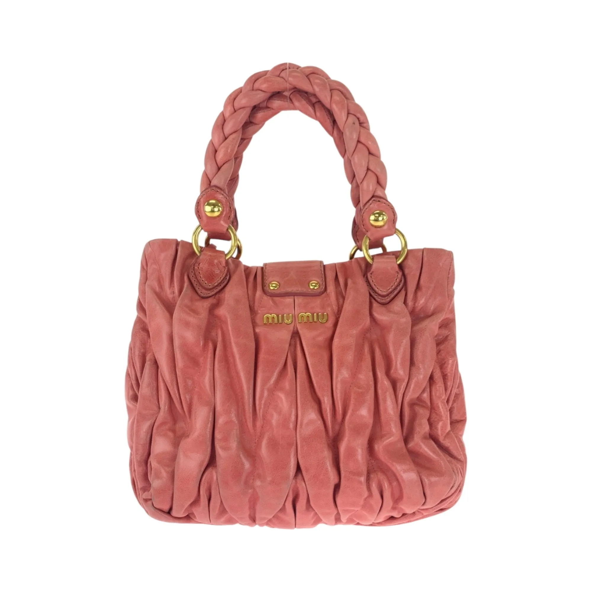 Miu Miu Leather Handbag Tote Bag (Pre-Owned)