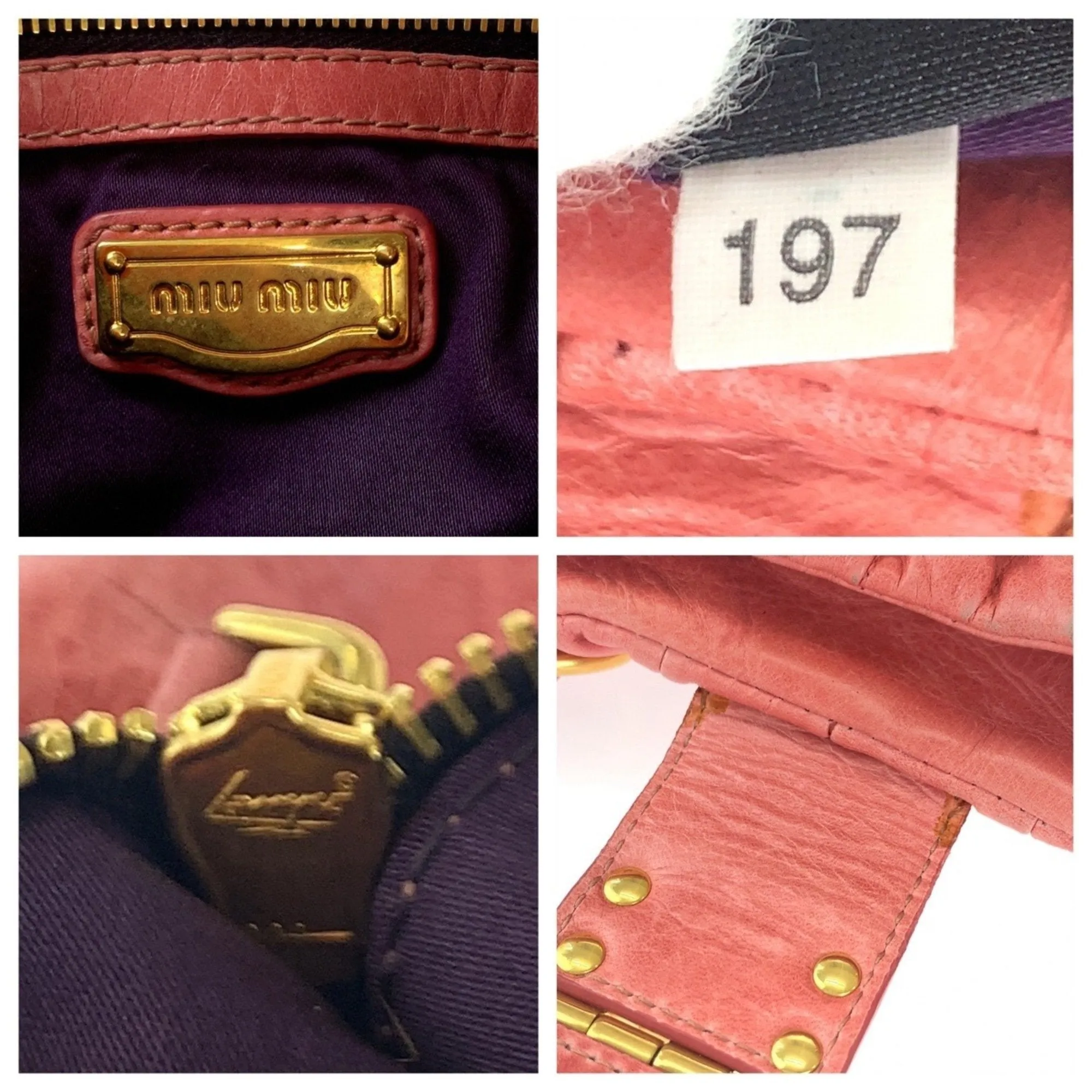 Miu Miu Leather Handbag Tote Bag (Pre-Owned)