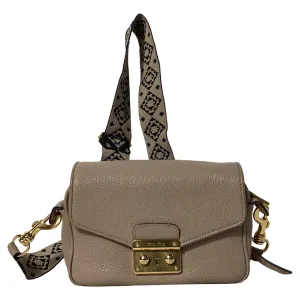 Miu Miu Madras Shoulder Bag in Beige Leather