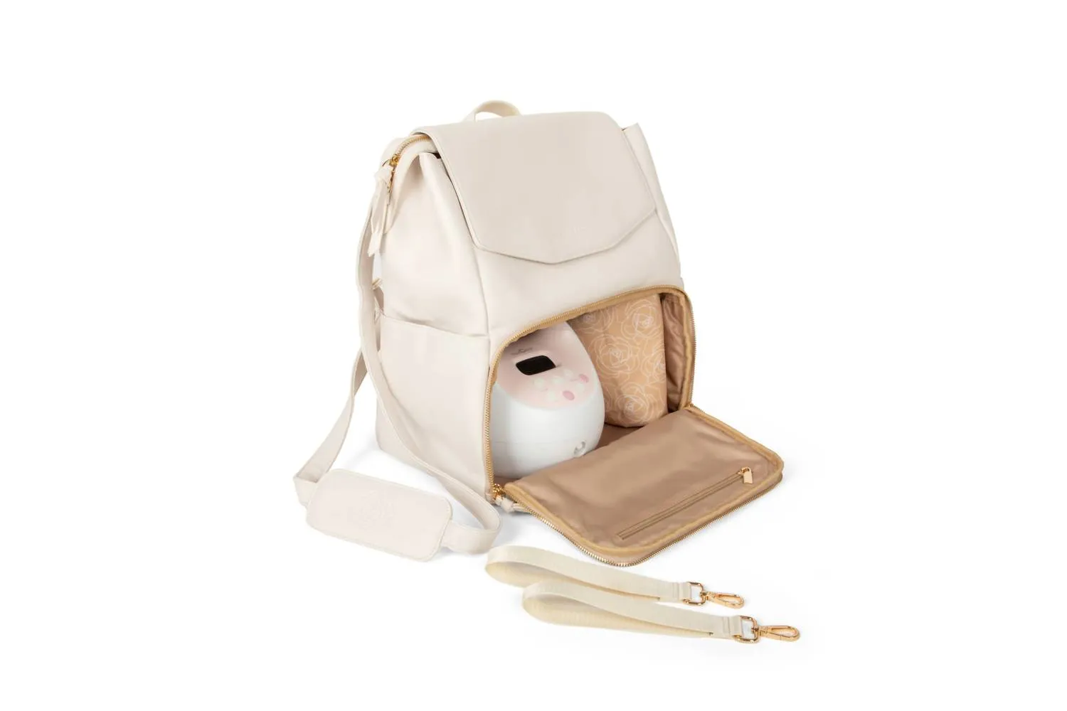 Mom Backpack Diaper Shoulder Suitcase Strap In Beige