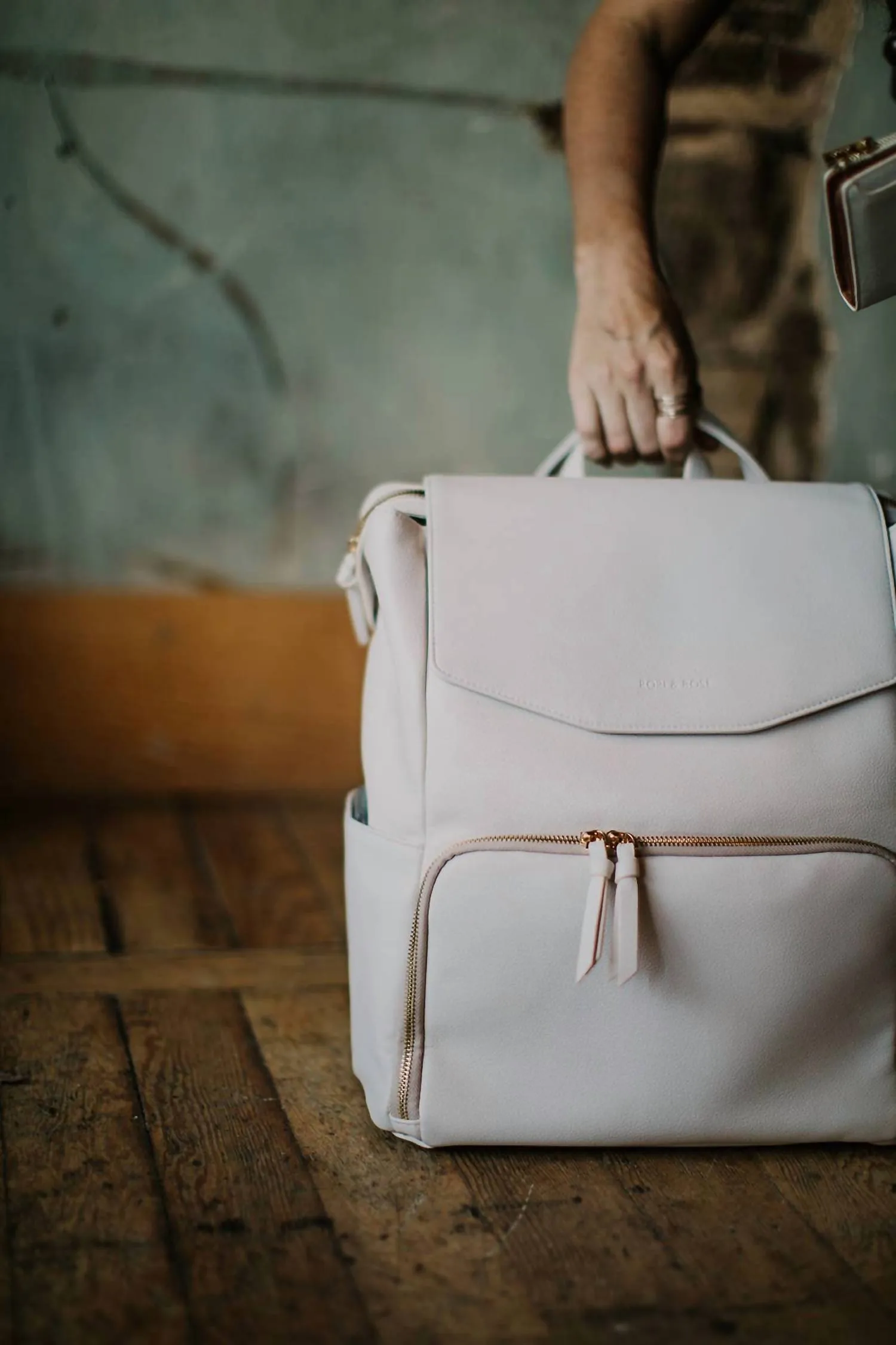 Mom Backpack Diaper Shoulder Suitcase Strap In Beige