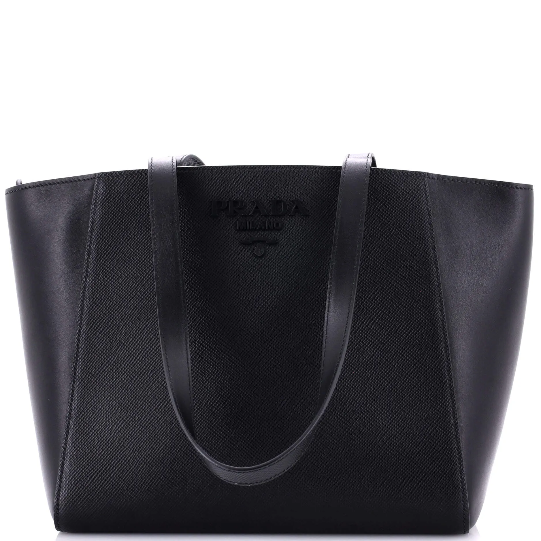 Monochrome Shopping Tote Saffiano with City Calf Small