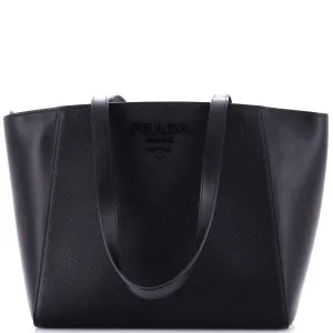 Monochrome Shopping Tote Saffiano with City Calf Small