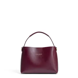 Montmartre Batrice Midi bordeaux vegetable tanned leather handbag