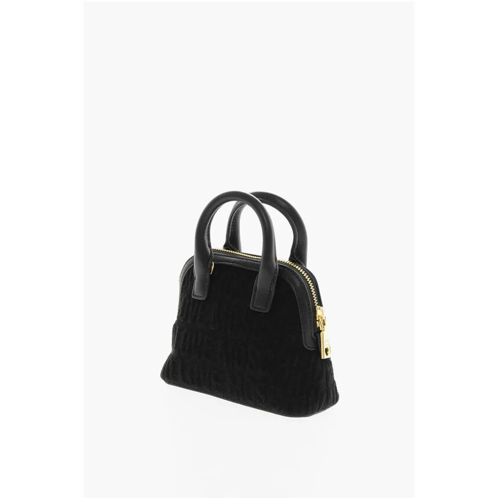 Moschino LOVE All Over Logo Embossed Terry Mini Bag