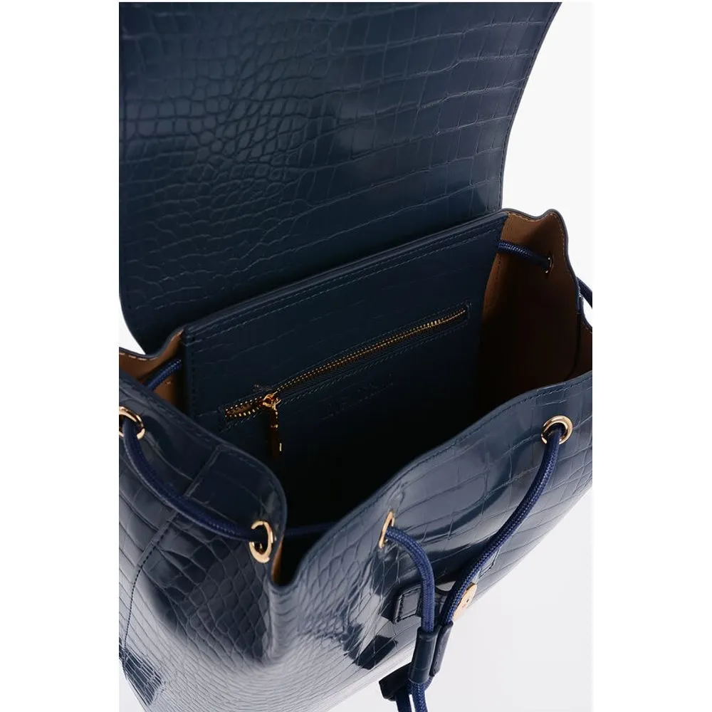 Moschino LOVE Crocodile Effect Faux Leather Backpack