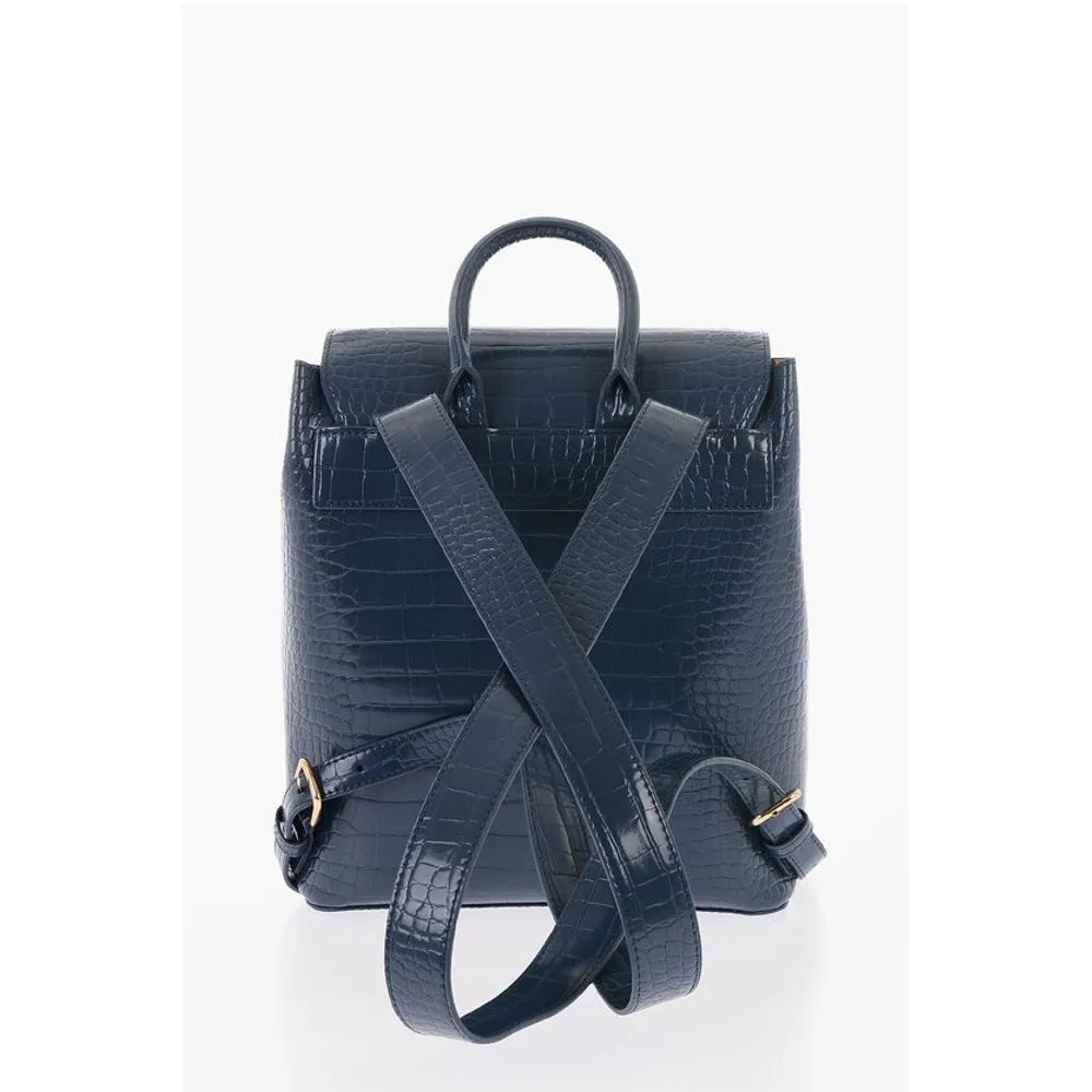 Moschino LOVE Crocodile Effect Faux Leather Backpack
