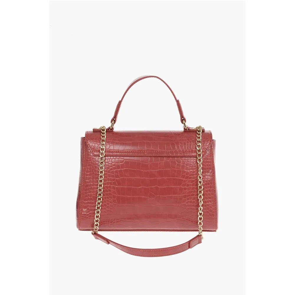 Moschino LOVE Crocodile Printed Faux Leather Hand Bag