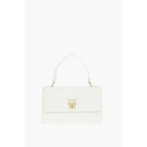Moschino LOVE Faux Leather Bag with Front Monogram and Turn Lock Clos