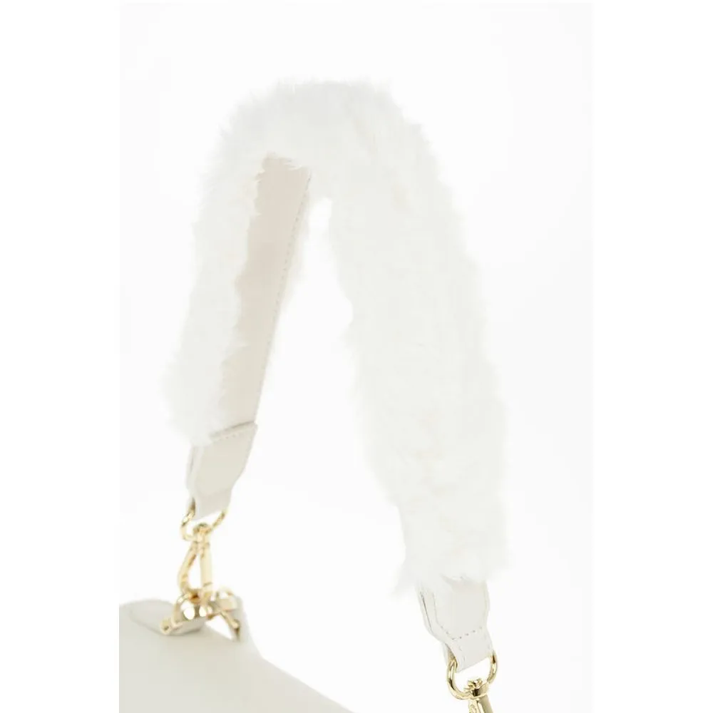 Moschino LOVE Faux Leather Bag with Front Monogram and Turn Lock Clos