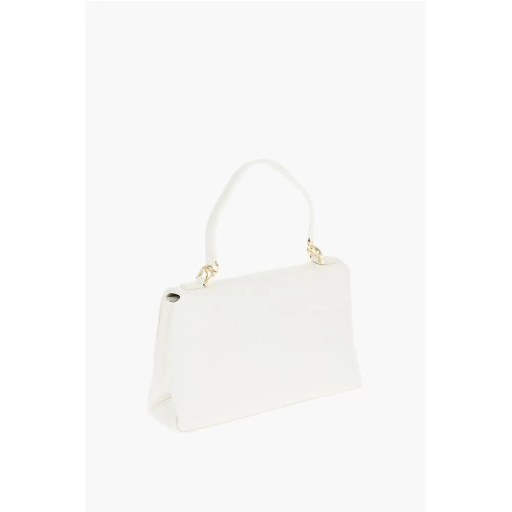 Moschino LOVE Faux Leather Bag with Front Monogram and Turn Lock Clos