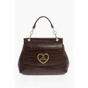 Moschino LOVE Faux Leather Bag with Golden Details and Removable Shou
