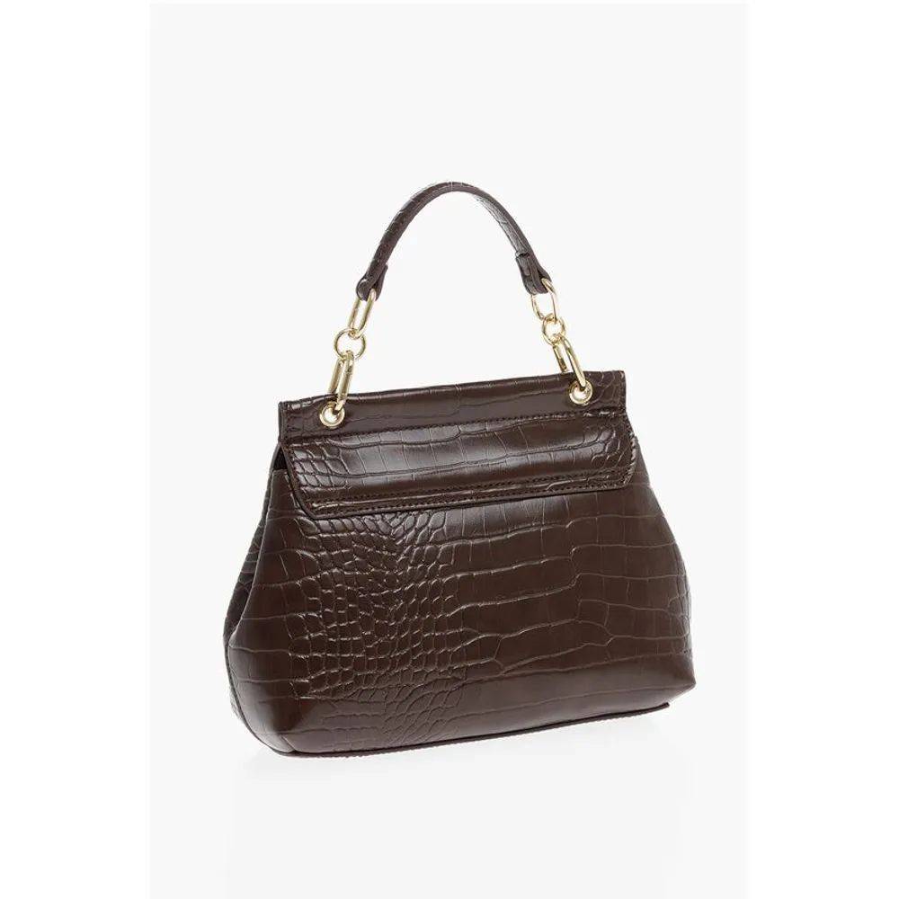 Moschino LOVE Faux Leather Bag with Golden Details and Removable Shou