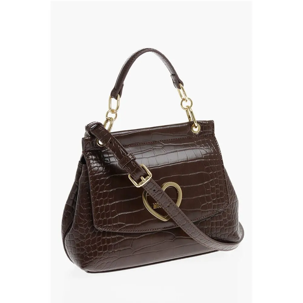 Moschino LOVE Faux Leather Bag with Golden Details and Removable Shou