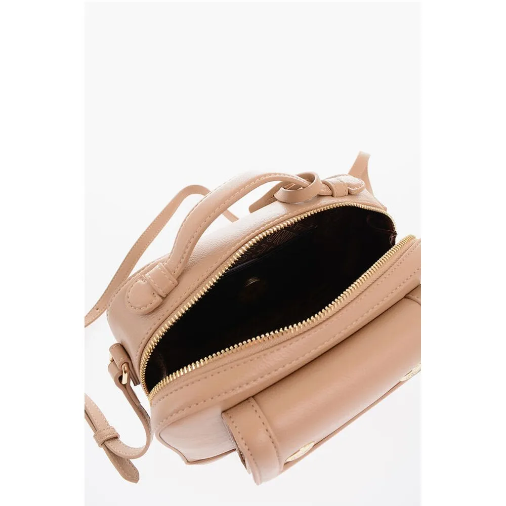 Moschino LOVE Faux Leather Crossbody Bag with Golden Logo