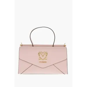 Moschino LOVE Faux Leather Envelope Bag with Removable Shoulder Strap