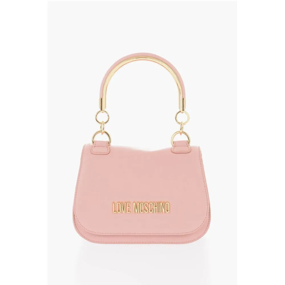 Moschino LOVE Faux Leather Handbag with Golden Handle and Removable S