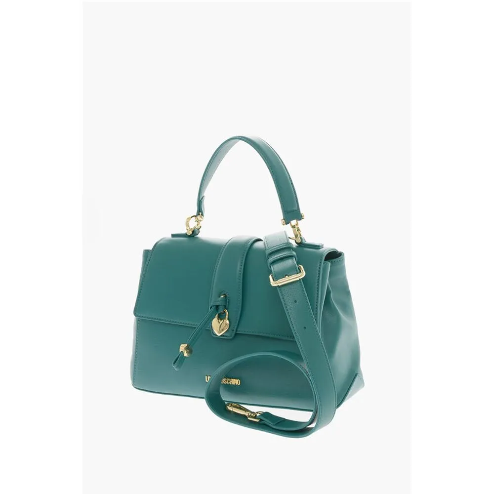 Moschino LOVE Faux Leather Handbag with Heart Shaped Charm
