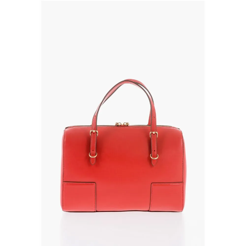 Moschino LOVE Faux Leather Handbag with Metal Golden Logo