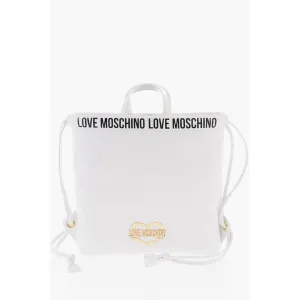 Moschino LOVE Faux Leather Handbag with Printed Logo
