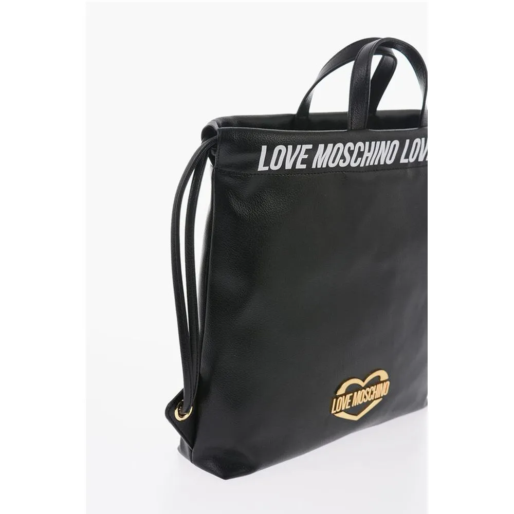 Moschino LOVE Faux Leather Handbag with Printed Logo