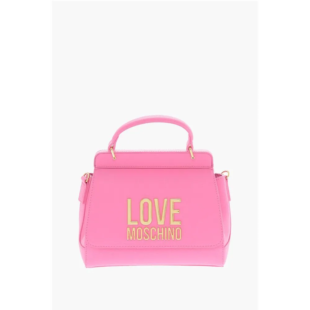 Moschino LOVE Faux Leather Mini Bag with Maxi Golden Women's Plaque