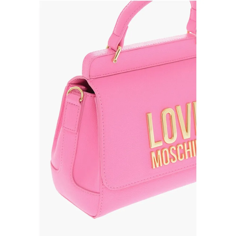 Moschino LOVE Faux Leather Mini Bag with Maxi Golden Women's Plaque