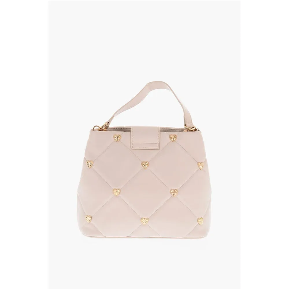Moschino LOVE Faux Leather Quilted Bag with Golden Details and Remova