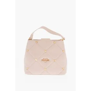 Moschino LOVE Faux Leather Quilted Bag with Golden Details and Remova